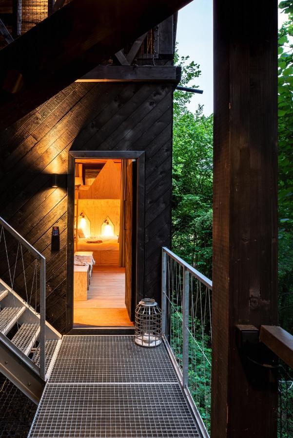Hutstuf - The Fox & Private Outdoor Spa La-Roche-en-Ardenne Exterior foto